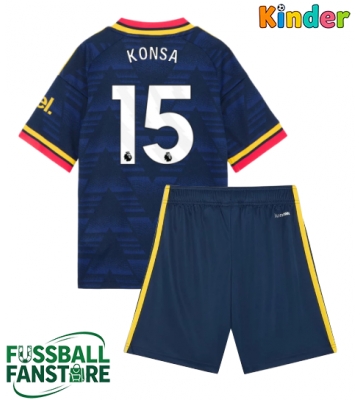 Arsenal Ezri Konsa #15 Replik Auswärtstrikot Kinder 2026-27 Kurzarm (+ Kurze Hosen)